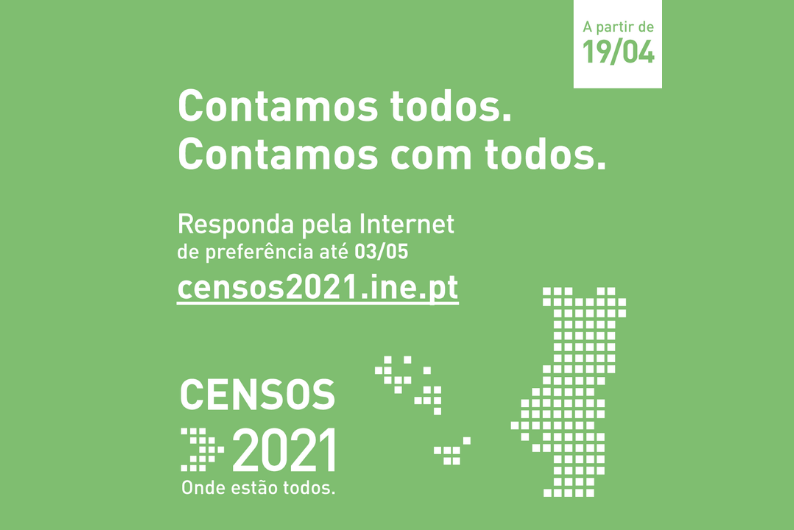 A partir de amanhã, dia 19, já é possível responder aos CENSOS 2021, via online